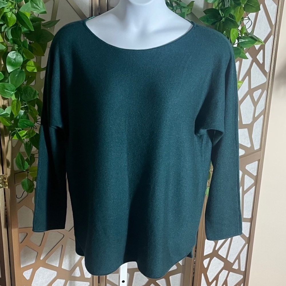 ❤️Charter Club - Forest Green 100% Cashmere Dolman Sleeve Tunic Sweater - XL